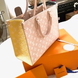 AUTHENTIC and sold out,  NWT Louis Vuitton OnTheGo MM Rose Beige